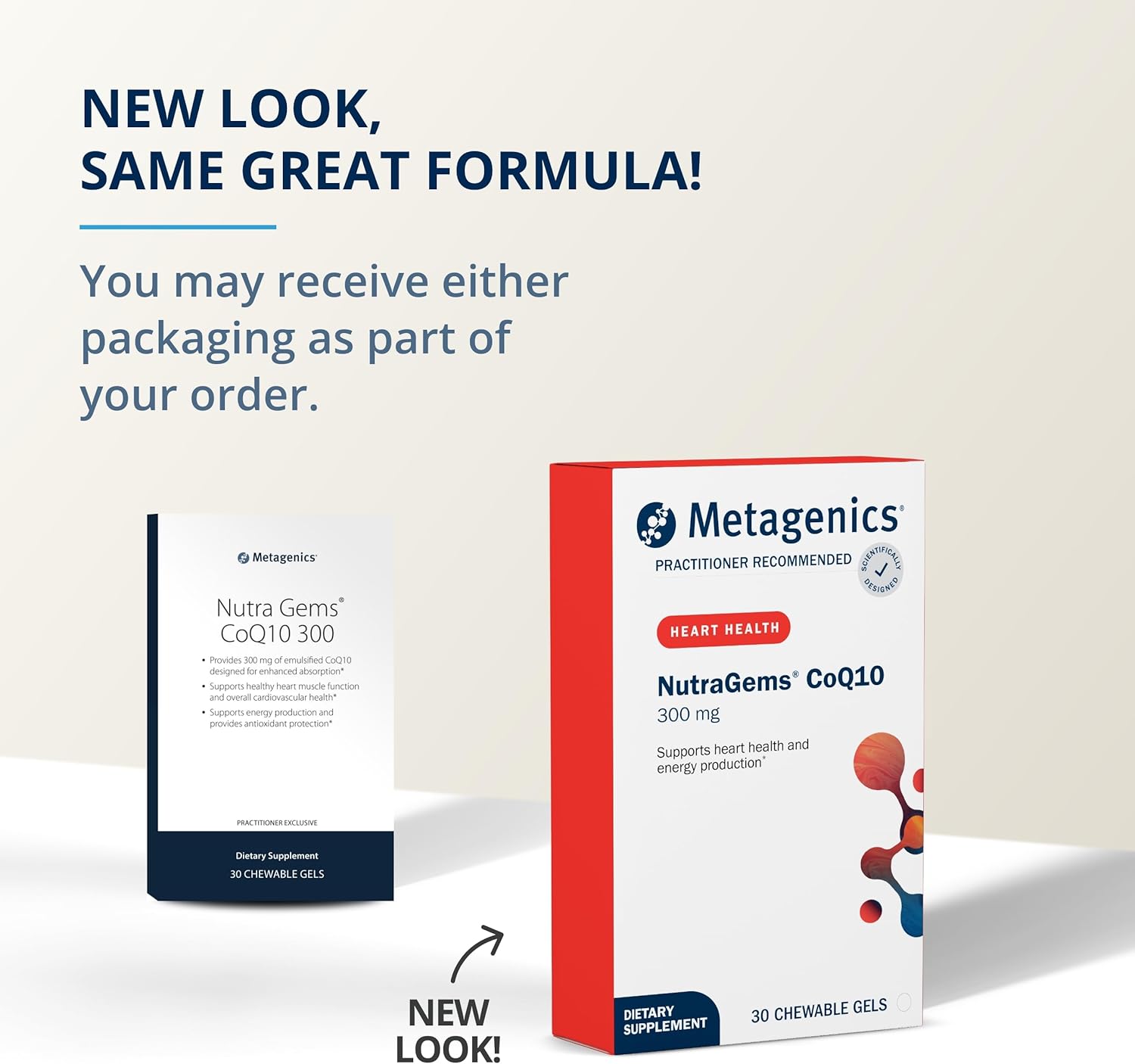 Metagenics NutraGems CoQ10 300 - Antioxidant Supplement for Energy Production Support - Coenzyme Q10 with Lycopene - Non-GMO & Gluten-Free Chewable Gels - 30 Count