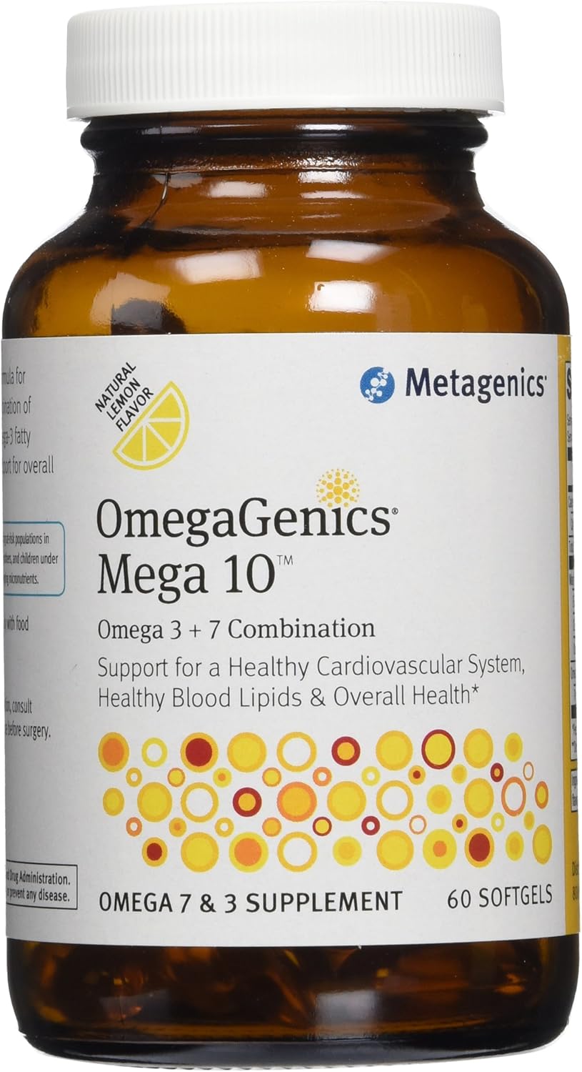 Metagenics OmegaGenics Mega 10 Omega 7 + 3 Combo Softgels - 2 Pack - 60 Count