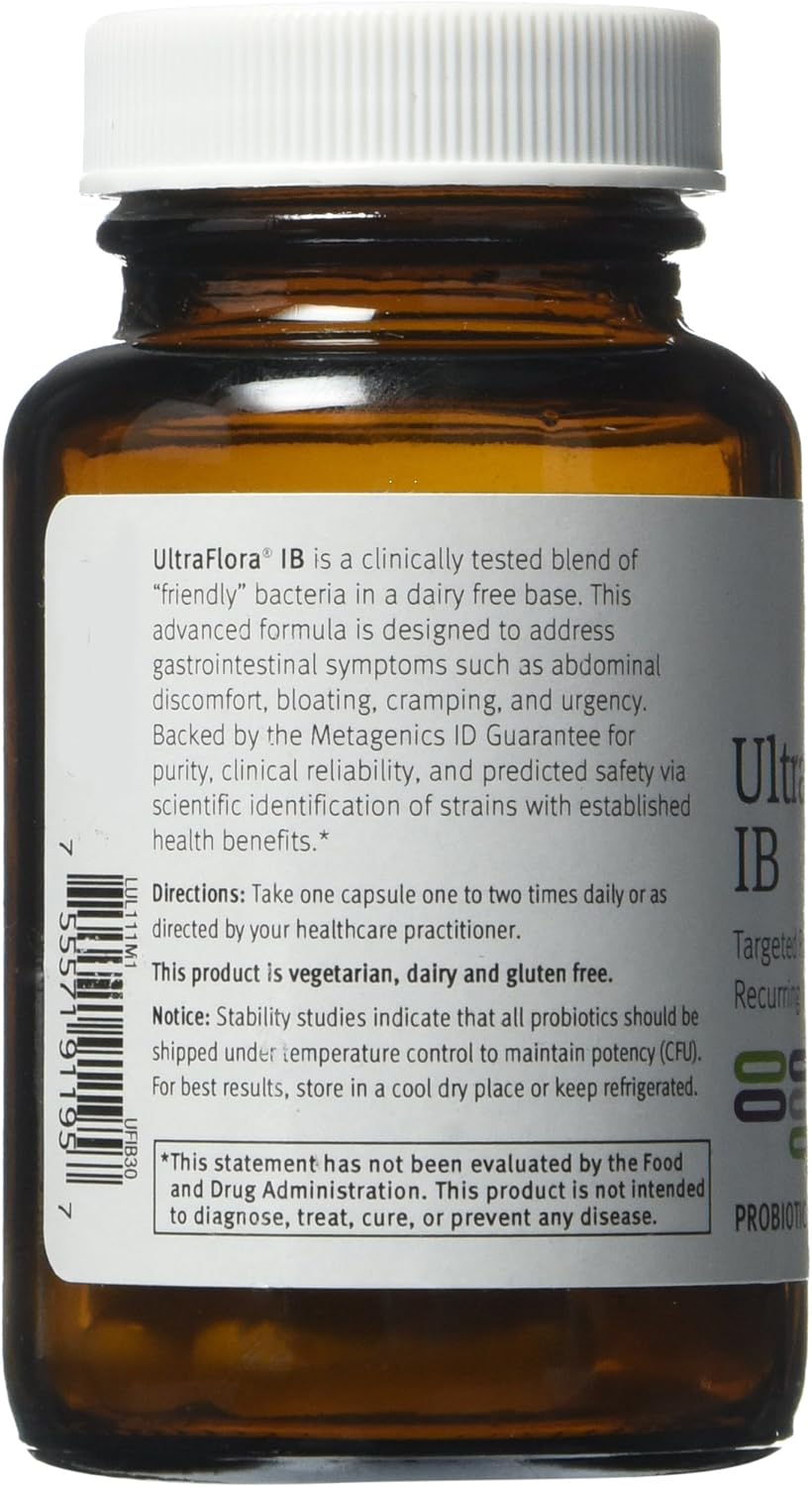 Metagenics UltraFlora IB Probiotic Supplement - 30 Capsules for Gut Health