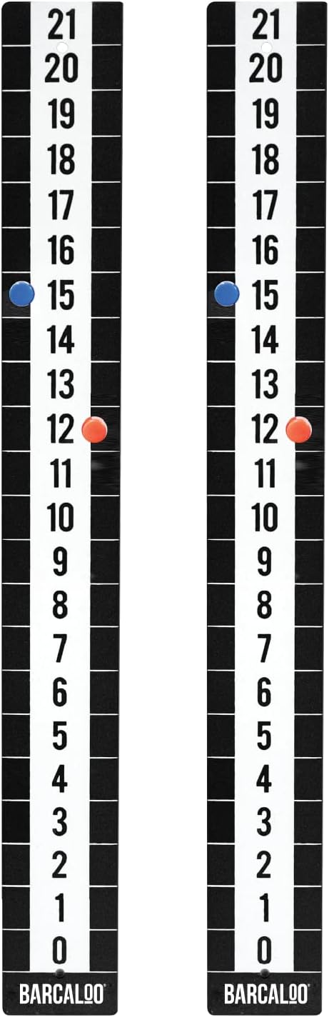 Metal Cornhole Scoreboard Decal with 2 Magnetic Score Keepers for Corn Hole Boards by Barcaloo