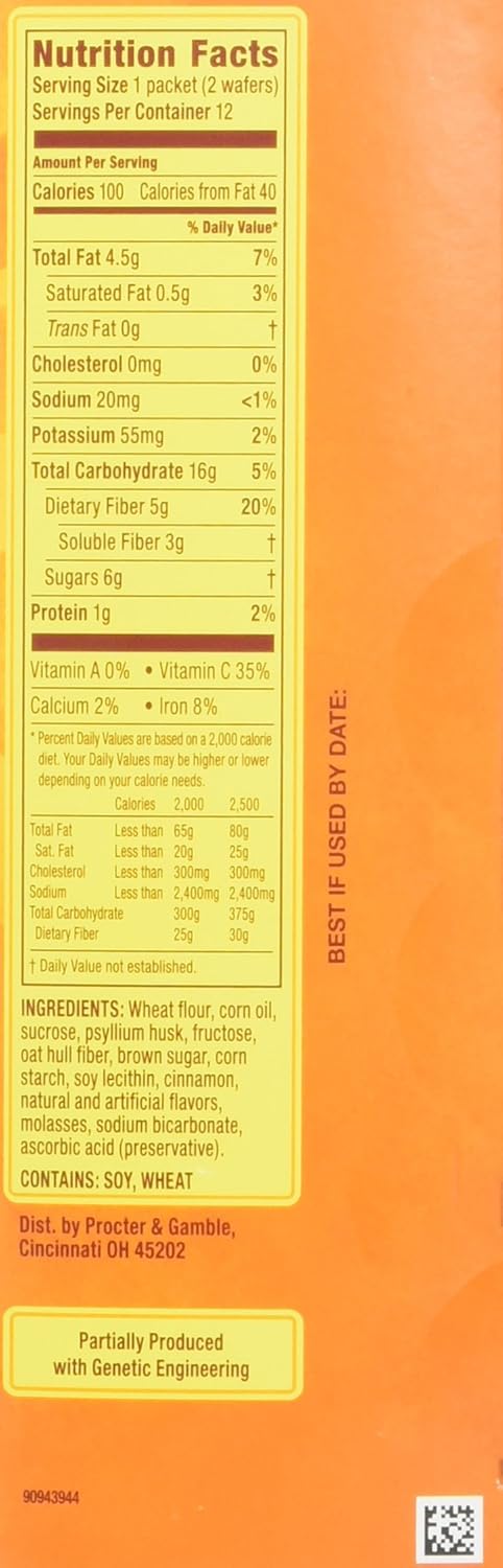 Metamucil Fiber Wafers Apple Crisp - 24 Each, Pack of 6 - Digestive Health and Fiber Supplement