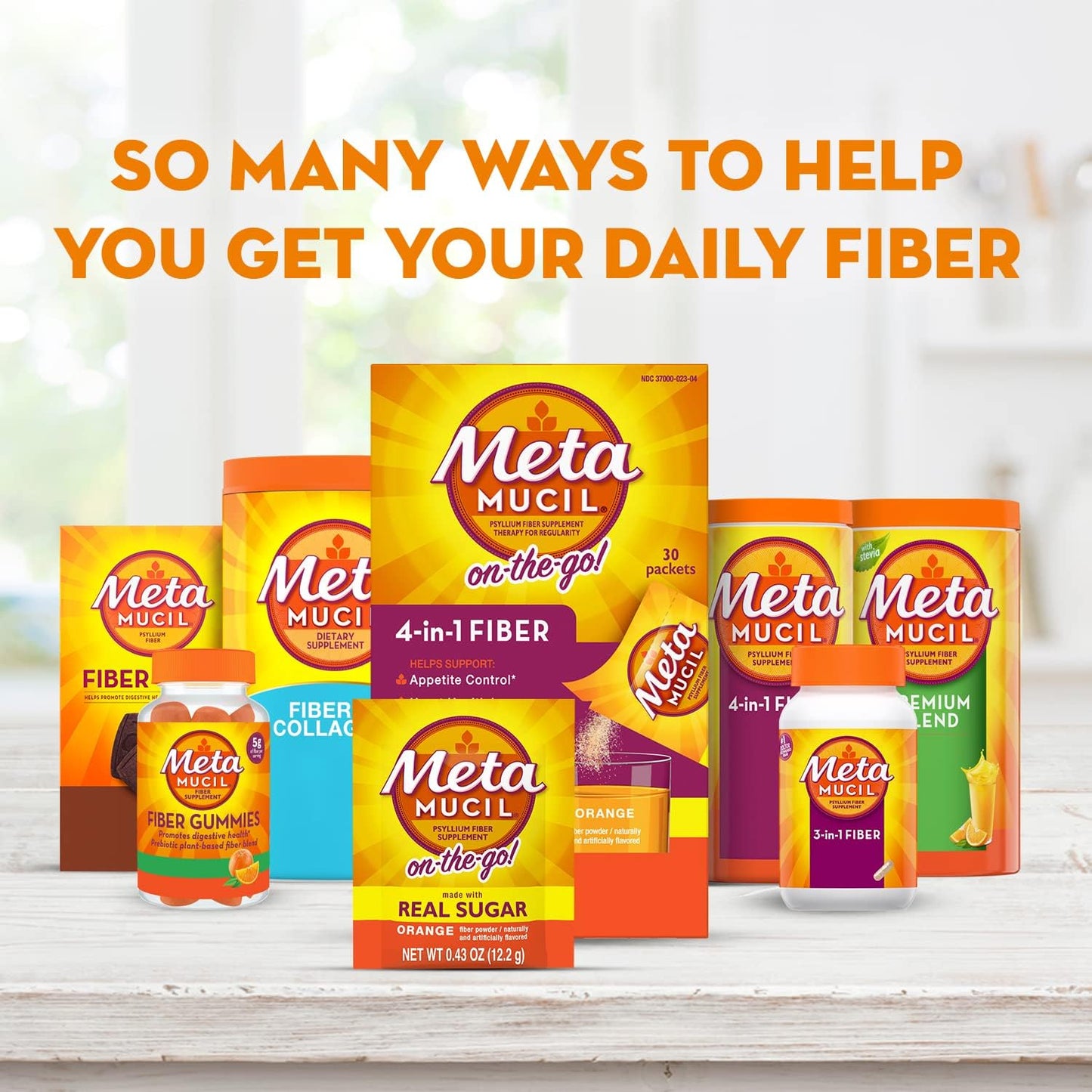 Metamucil On-the-Go Orange Smooth Fiber Drink Supplement, 60 Packets with Real Sugar, Daily Psyllium Husk Powder for Digestive Health - BoostGo Australia
