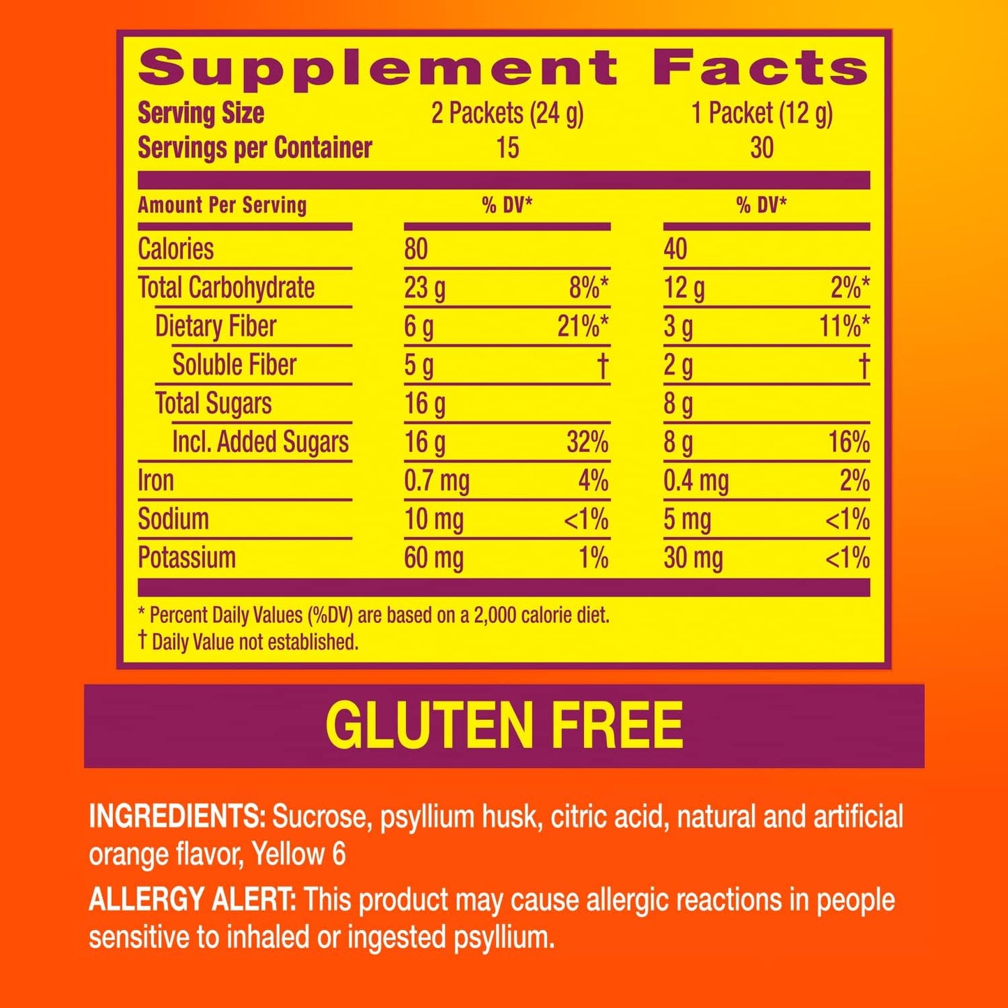 Metamucil On-the-Go Orange Smooth Fiber Drink Supplement, 60 Packets with Real Sugar, Daily Psyllium Husk Powder for Digestive Health - BoostGo Australia