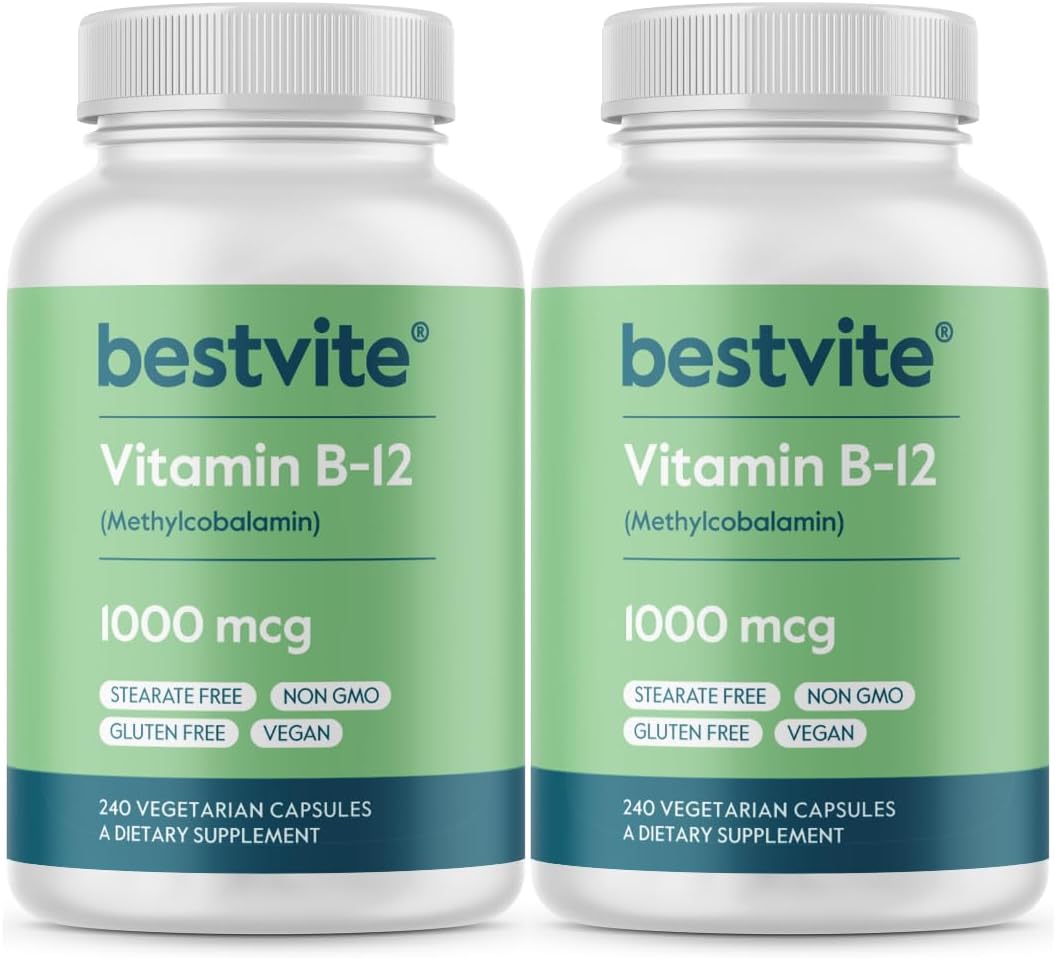 Methylcobalamin B12 1000mcg Capsules - Vegan, Non GMO, Gluten Free - 480 Vegetarian Capsules