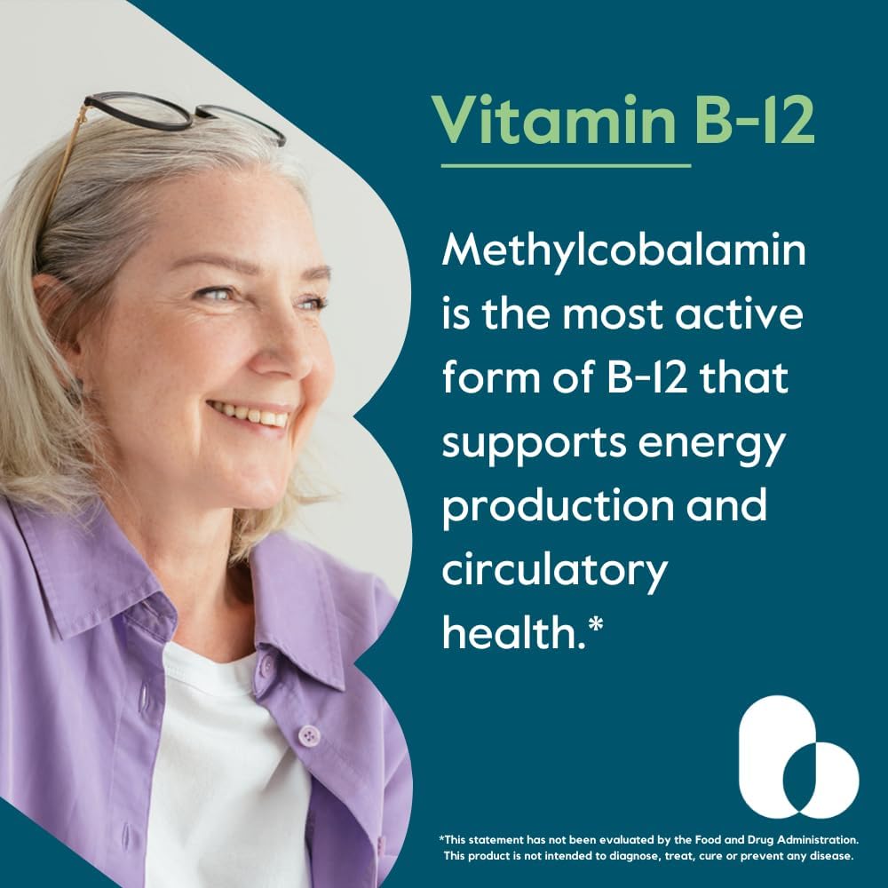 Methylcobalamin B12 1000mcg Capsules - Vegan, Non GMO, Gluten Free - 480 Vegetarian Capsules
