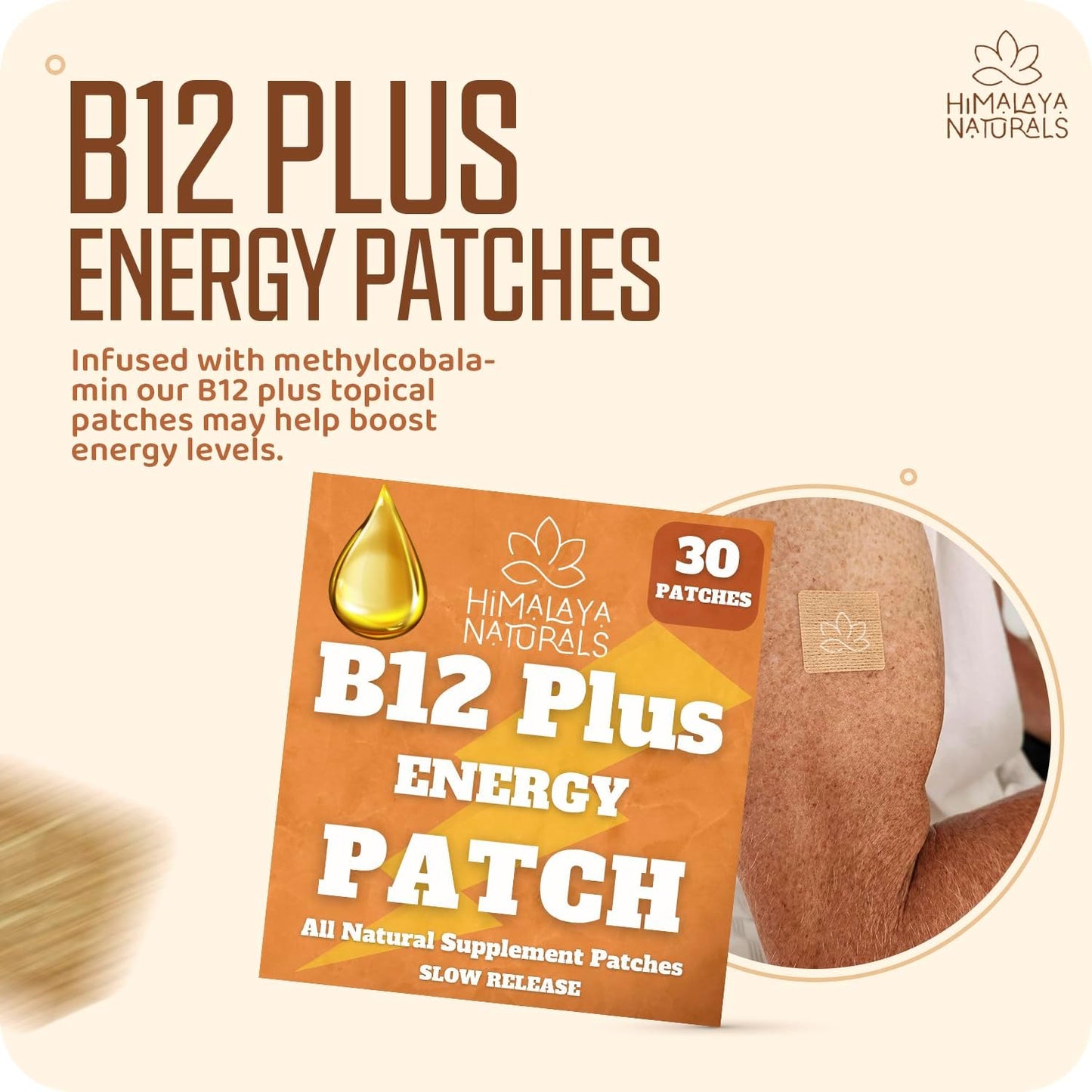 Methylcobalamin B12 Energy Patches | 30 Day Supply for Stamina & Recovery