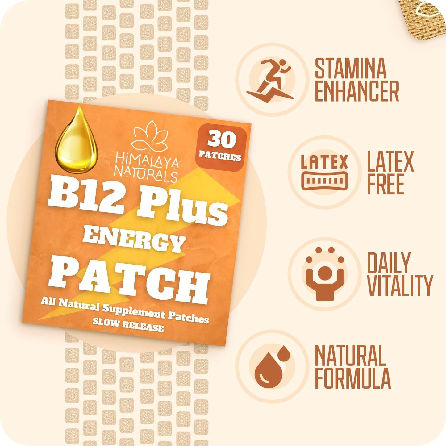 Methylcobalamin B12 Energy Patches | 30 Day Supply for Stamina & Recovery