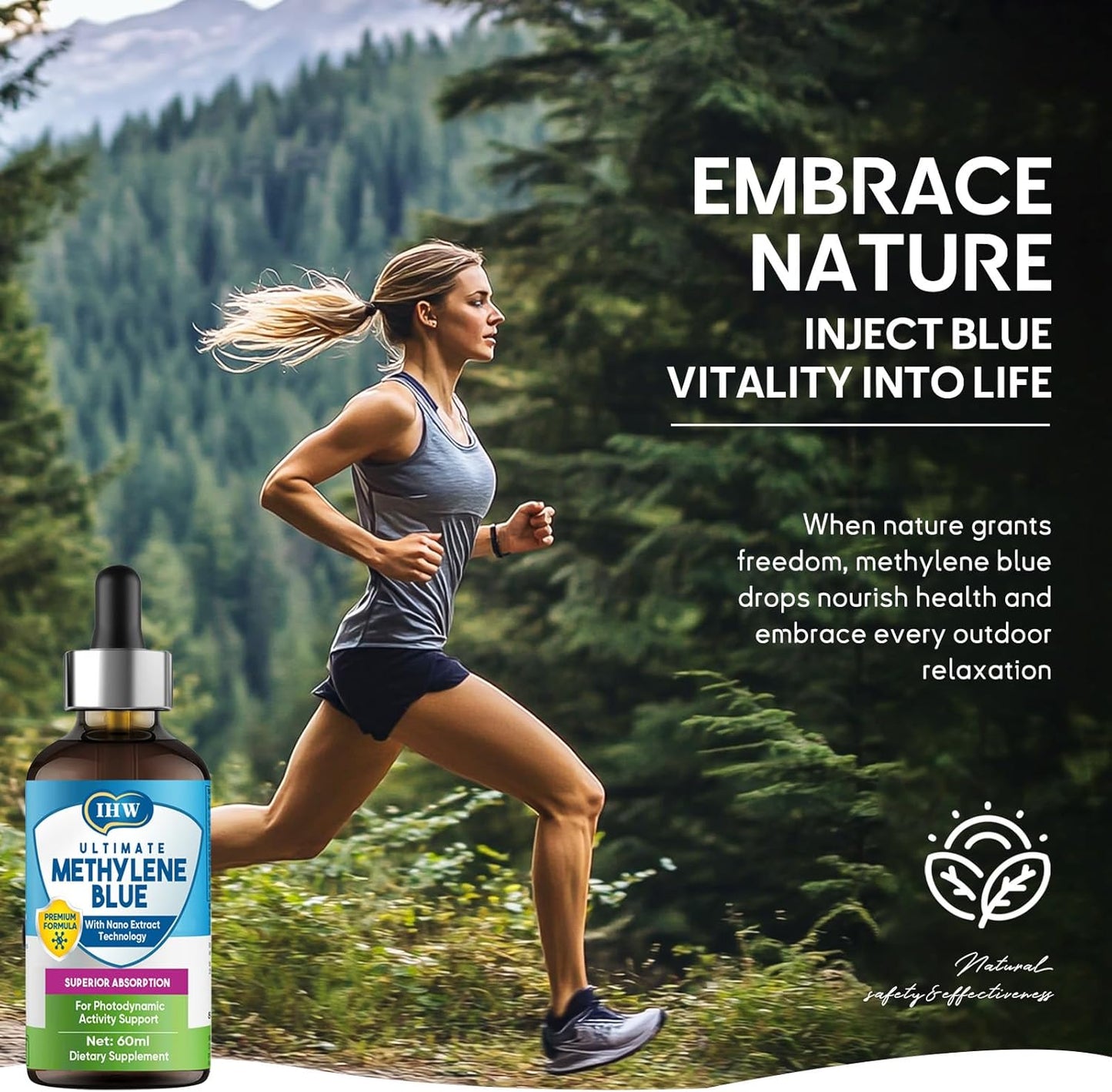 Methylene Blue Liquid Drops for Brain Health, High Absorption Supplement, USP Grade, No Formaldehyde