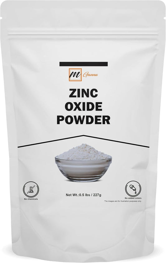 mGanna Zinc Oxide Powder 0.5 LBS - 100% Natural, Micronized, Non-Nano, Uncoated Particles