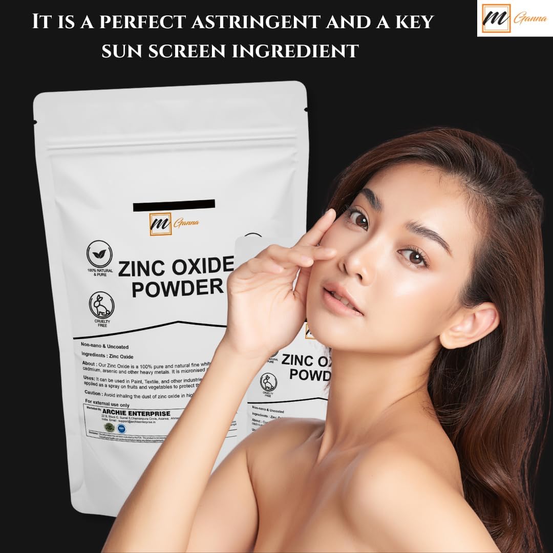mGanna Zinc Oxide Powder 0.5 LBS - 100% Natural, Micronized, Non-Nano, Uncoated Particles