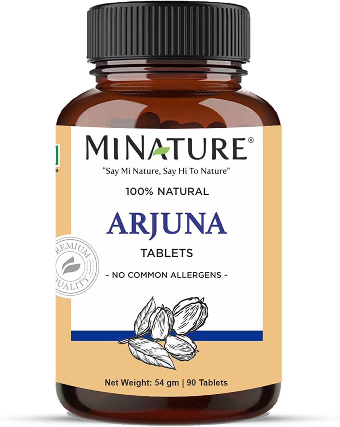 mi Nature Arjuna Bark Tablets - 90 Tablets, 1000mg | 45 Day Supply | 100% Natural Arjuna Supplement | Saraca Indica Extract