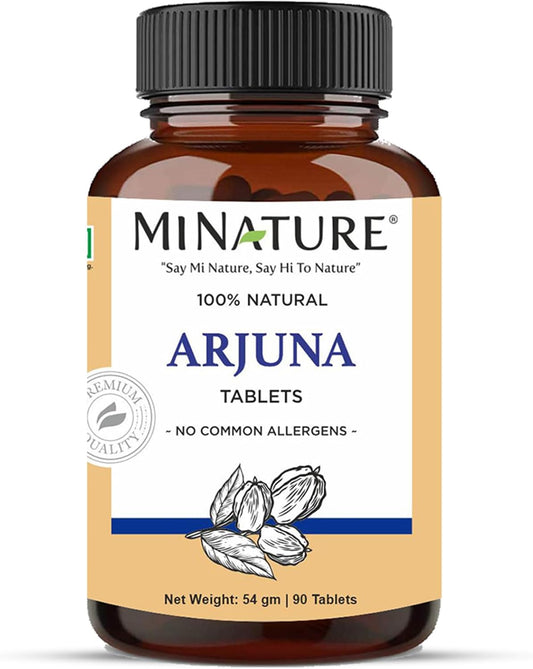 mi Nature Arjuna Bark Tablets - 90 Tablets, 1000mg | 45 Day Supply | 100% Natural Arjuna Supplement | Saraca Indica Extract
