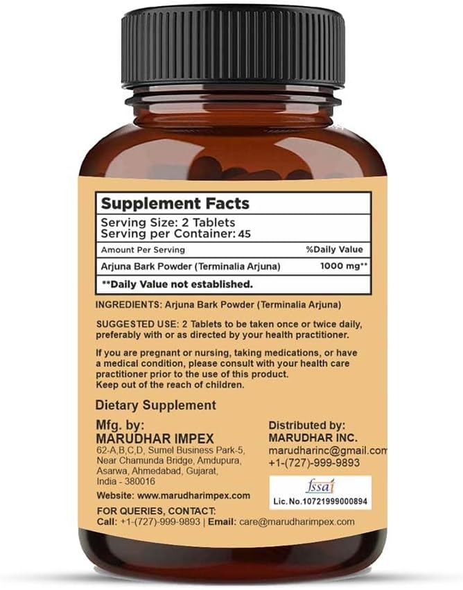 mi Nature Arjuna Bark Tablets - 90 Tablets, 1000mg | 45 Day Supply | 100% Natural Arjuna Supplement | Saraca Indica Extract