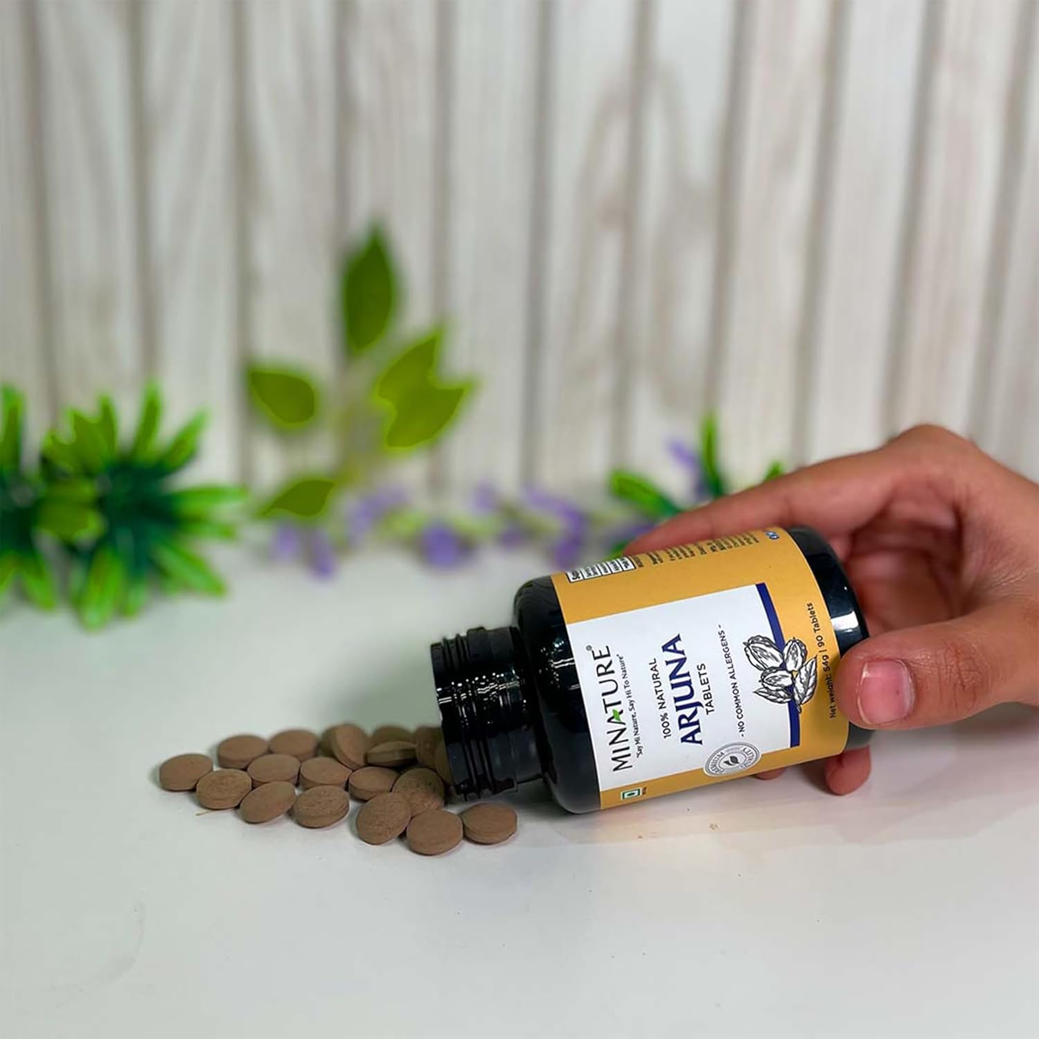 mi Nature Arjuna Bark Tablets - 90 Tablets, 1000mg | 45 Day Supply | 100% Natural Arjuna Supplement | Saraca Indica Extract