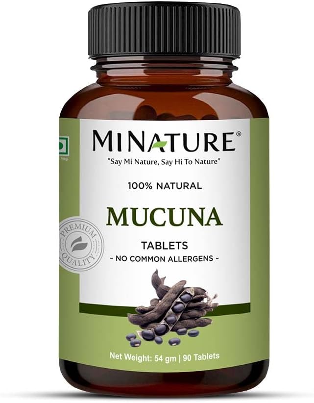 mi Nature Mini Mucuna Tablets | 100% Pure & Natural Herb | Chemical & Preservative-Free | Plant-Based Gluten-Free | 90 Tablets, 1000mg | 45 Days Supply