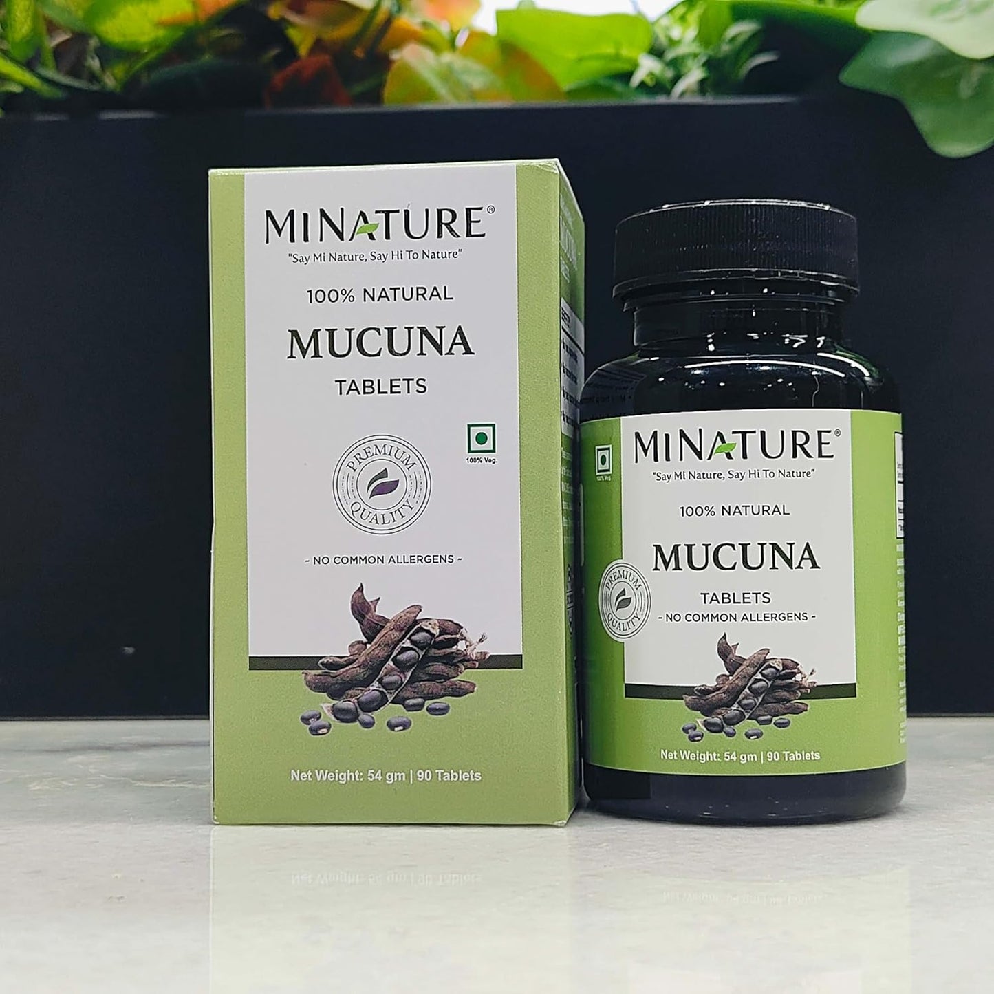 mi Nature Mini Mucuna Tablets | 100% Pure & Natural Herb | Chemical & Preservative-Free | Plant-Based Gluten-Free | 90 Tablets, 1000mg | 45 Days Supply