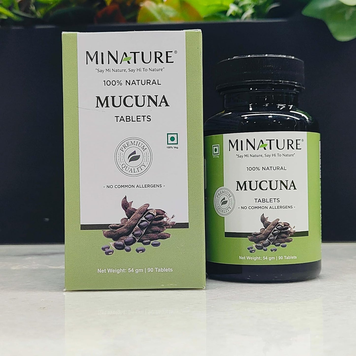mi Nature Mini Mucuna Tablets | 100% Pure & Natural Herb | Chemical & Preservative-Free | Plant-Based Gluten-Free | 90 Tablets, 1000mg | 45 Days Supply