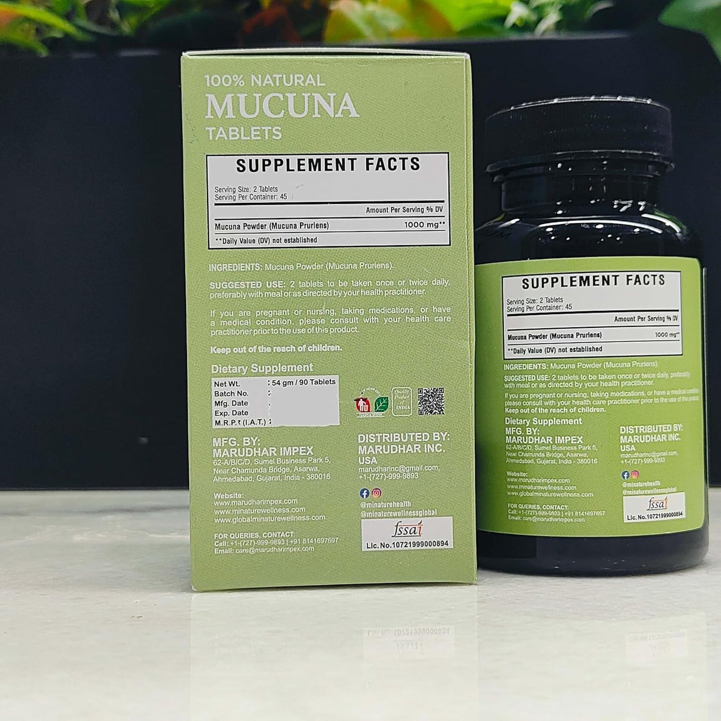 mi Nature Mini Mucuna Tablets | 100% Pure & Natural Herb | Chemical & Preservative-Free | Plant-Based Gluten-Free | 90 Tablets, 1000mg | 45 Days Supply