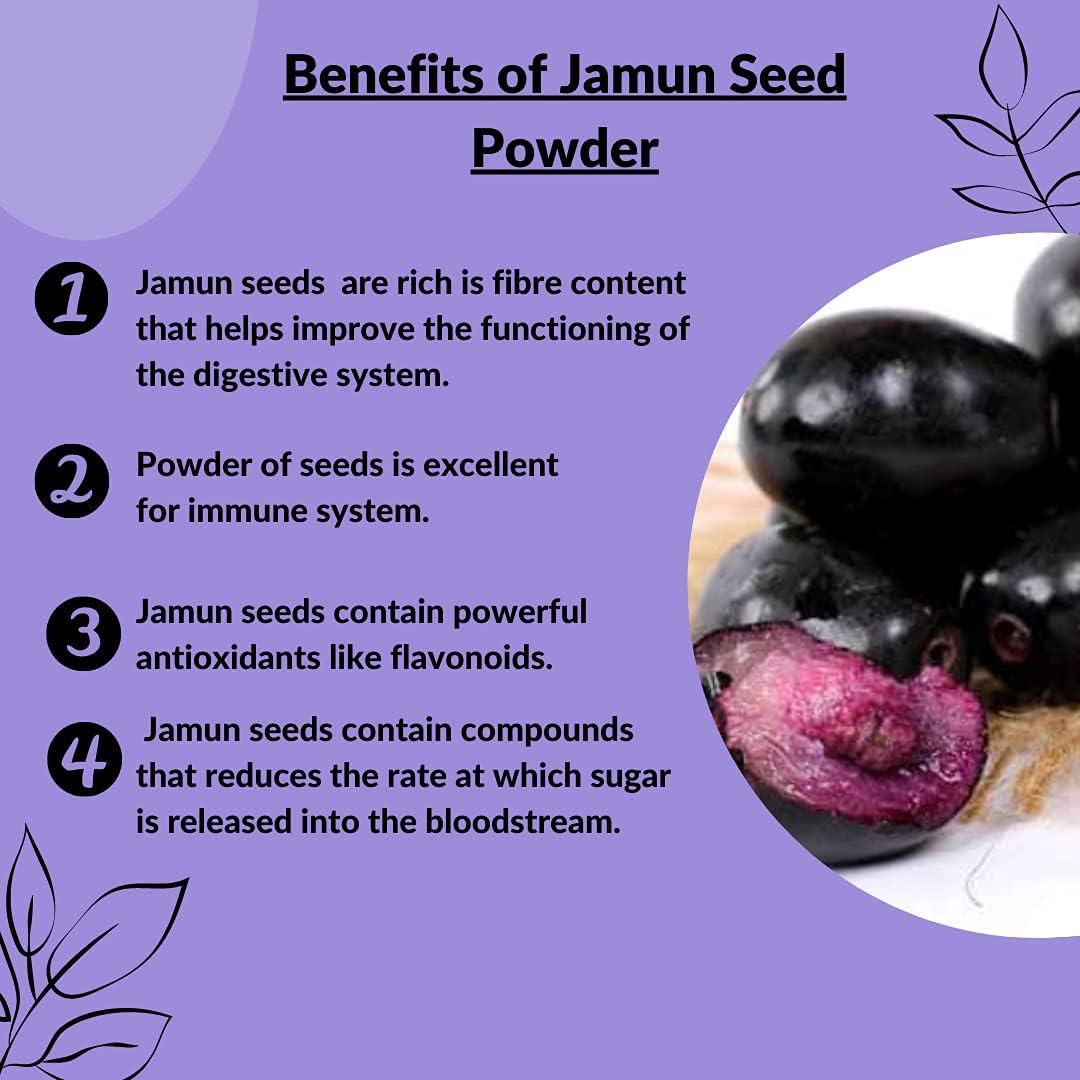 mi Nature Miniature Jamun Seed Powder (Eugenia Jambolana) - 227g (8 oz) - Herbal Supplement for Improved Digestion