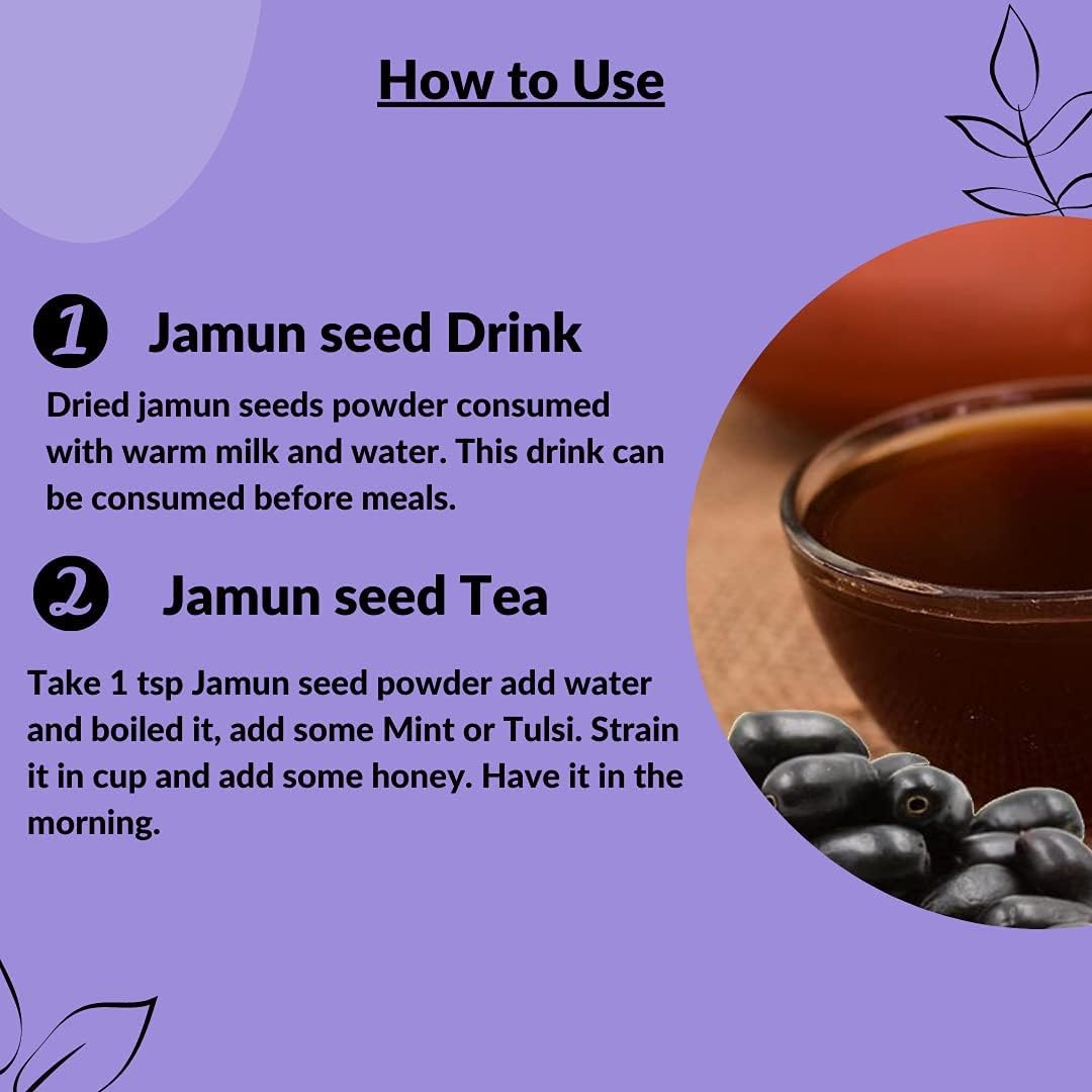 mi Nature Miniature Jamun Seed Powder (Eugenia Jambolana) - 227g (8 oz) - Herbal Supplement for Improved Digestion