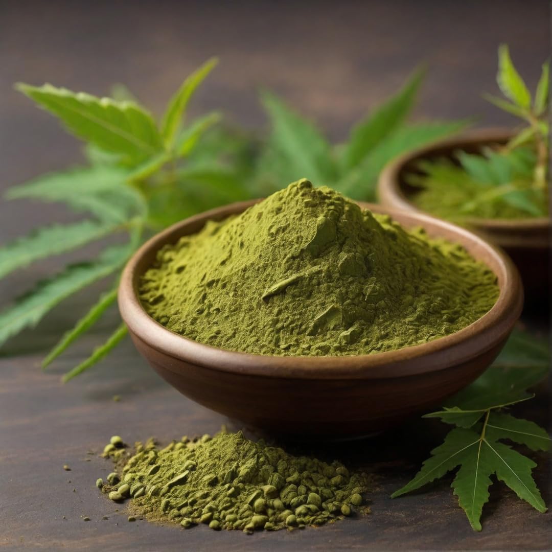mi Nature Organic Neem Powder (Azardirachta Indica) 227g - Non GMO, Vegan - Skin, Hair, Nail - 0.5 lb