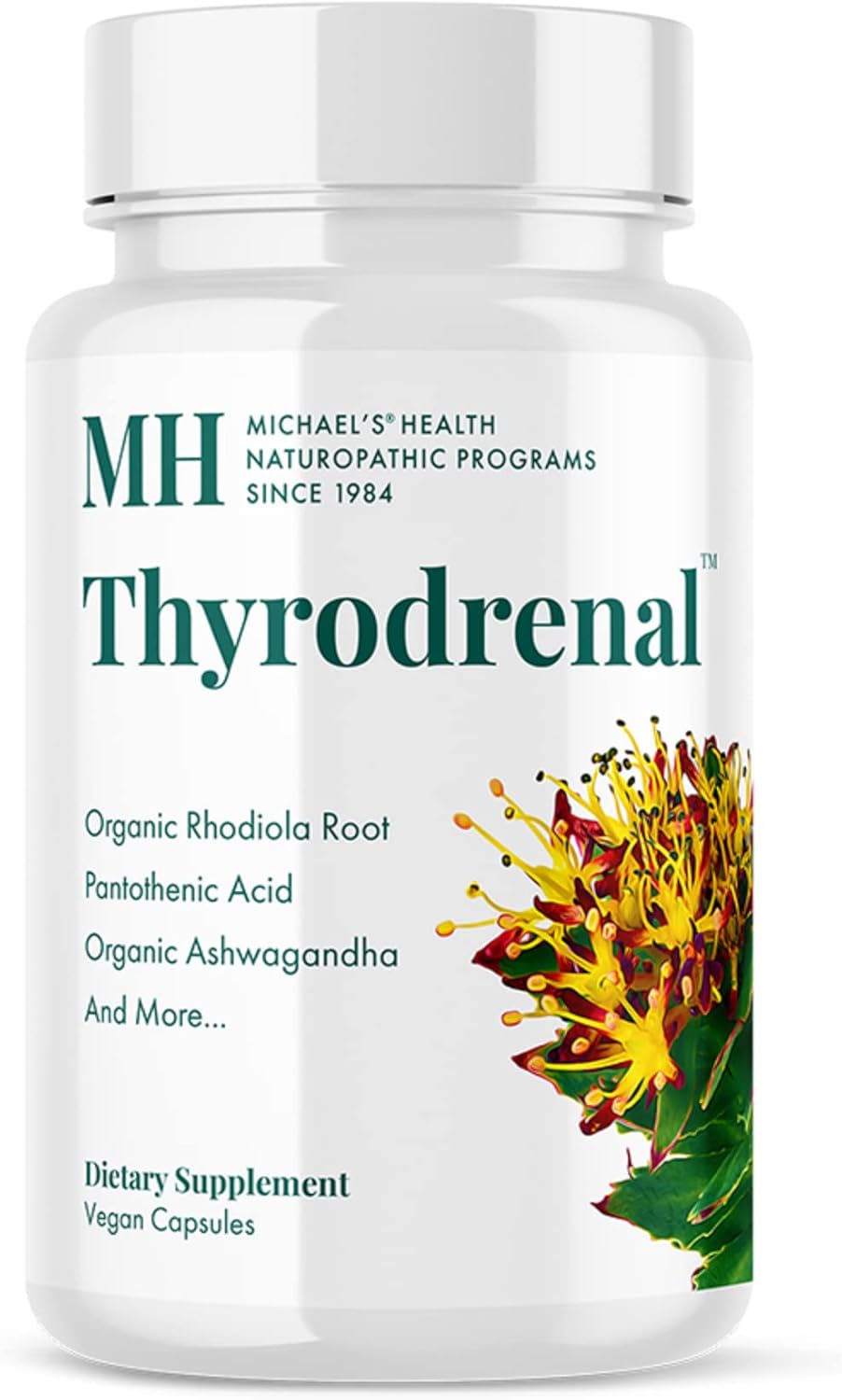 MICHAEL'S Health Thyrodrenal Vegan Capsules - Supports Thyroid & Adrenal Health - 120 Capsules - Vitamin C - 60 Servings