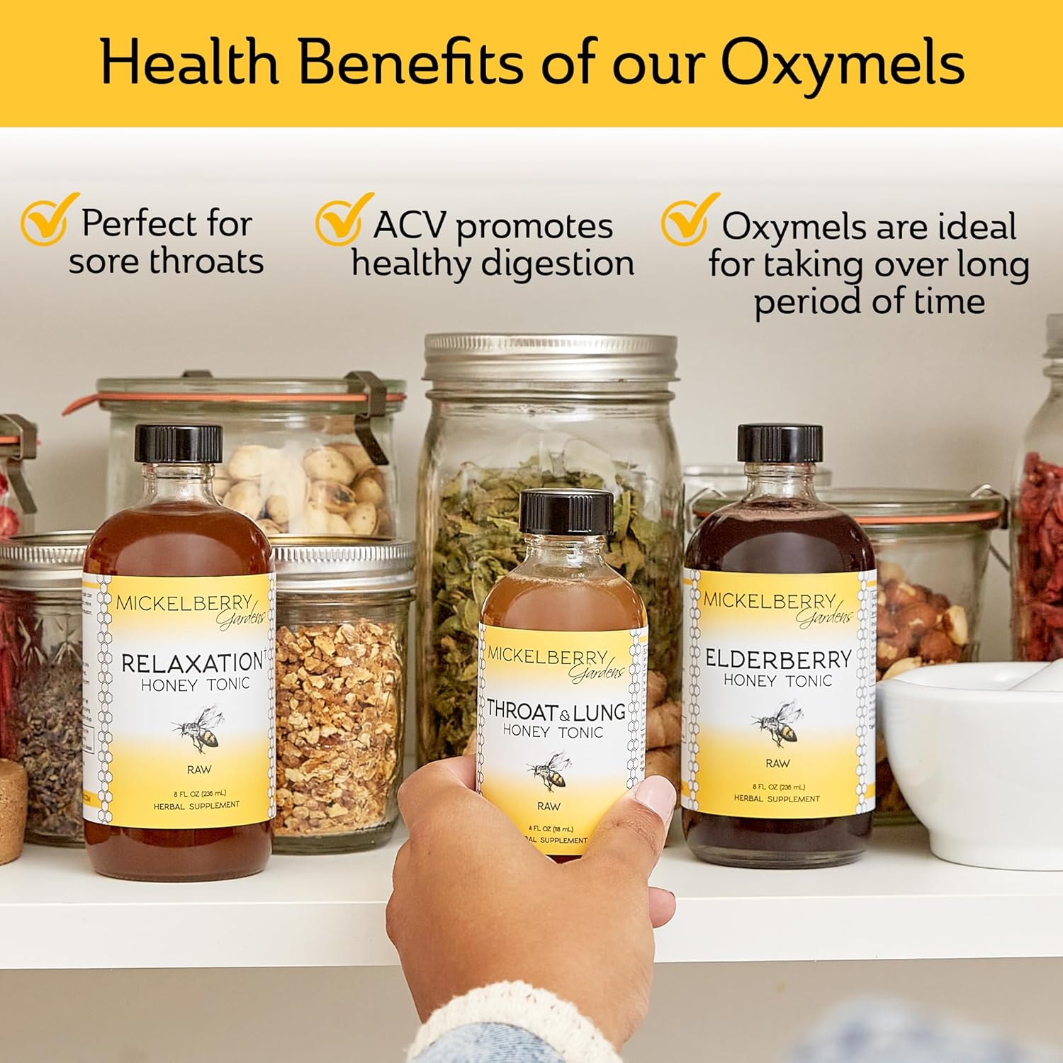 Mickelberry Gardens Throat & Lung Honey Tonic: Natural Wellness Syrup for Sore Throat, Immune Support, and Cough Relief - 4 oz, 2 Pack