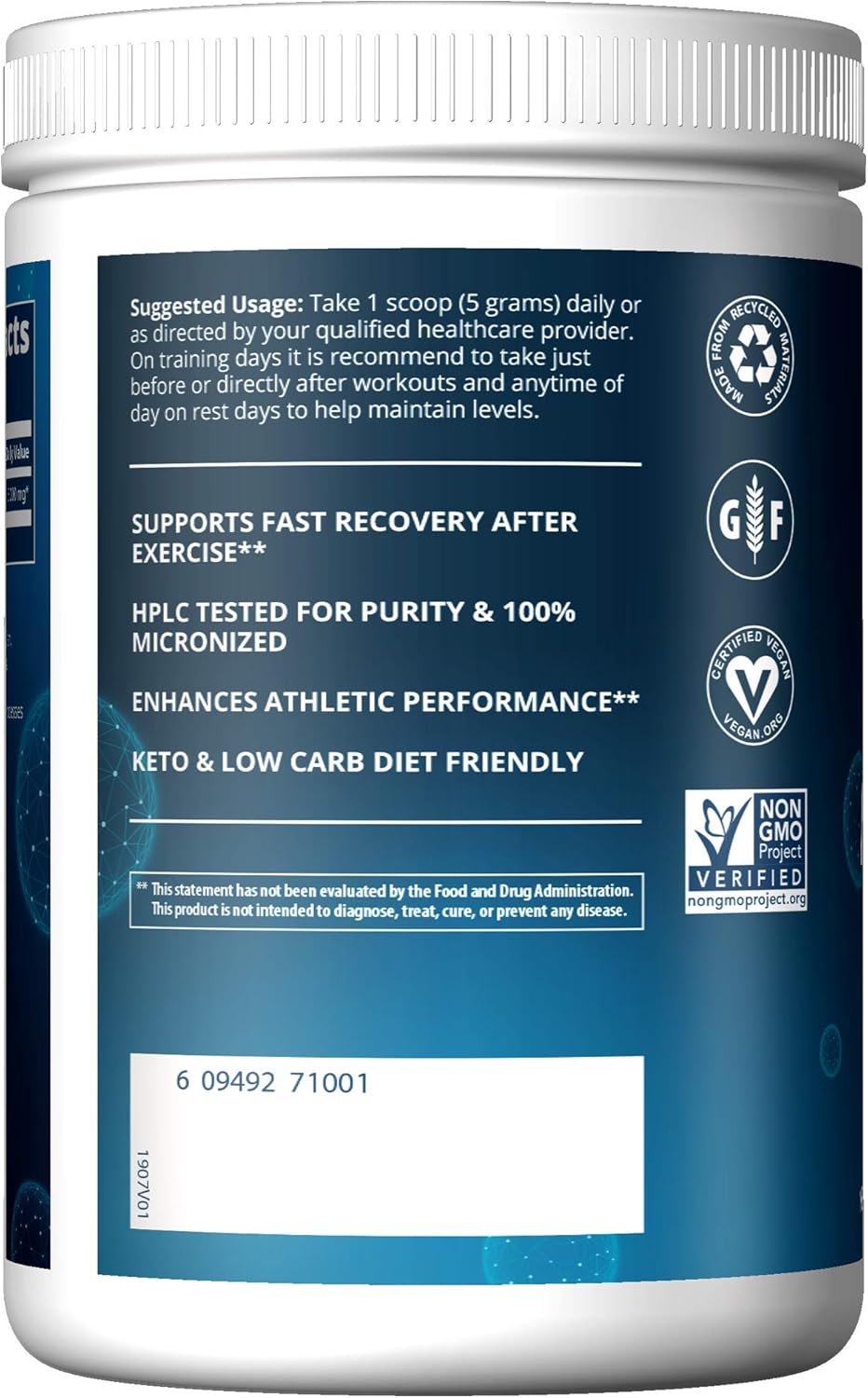 Micronized Creatine Monohydrate Powder - 325g for Muscle Growth and Strength