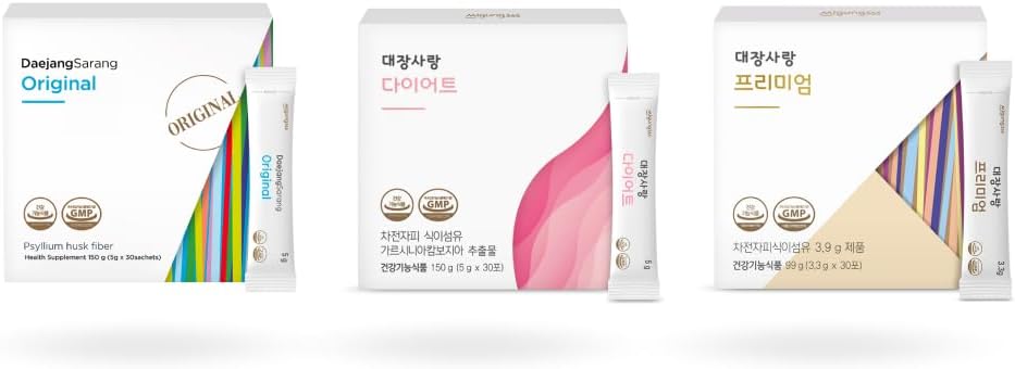 Migung365 Psyllium Husk Fiber Set for Digestive Health - Original, Diet, Premium Varieties