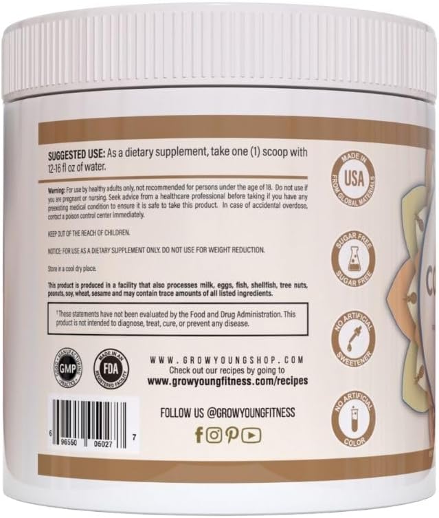 Milk Chocolate Collagen Protein Powder for Skin, Bones, Joints, Weight Loss - Sugar Free, 12.41 oz (20 Servings)