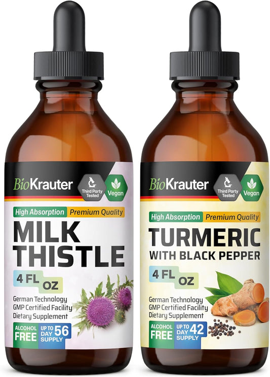 Milk Thistle and Turmeric Tincture Bundle - 4 Fl. Oz. Each