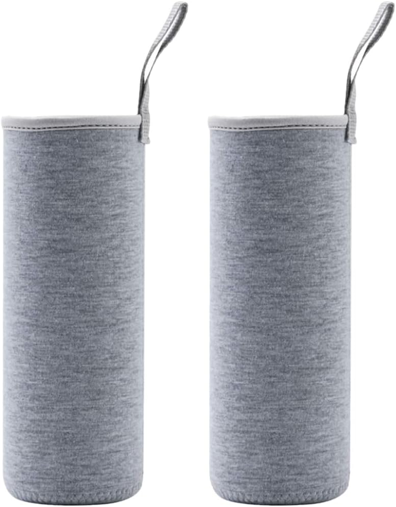 Millan Collection 32 oz Glass Water Bottle 2 Pack with Wide Mouth and Leak-Proof Stainless Steel Lid
