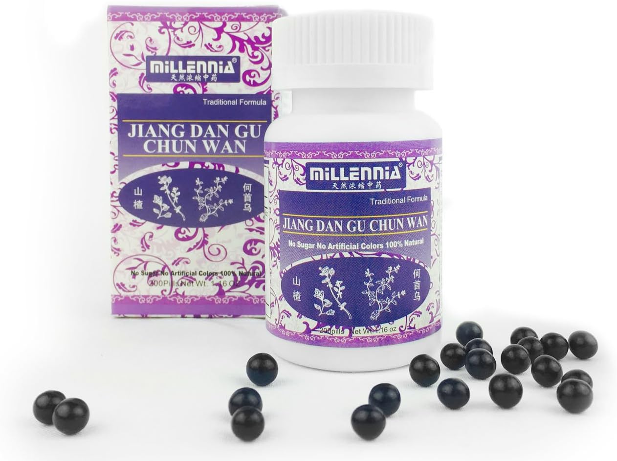 Millennia Herbal Supplement Pills for Healthy Cholesterol Levels - Jiang Dan Gu Chun Wan - 12 Bottles, 200 Pills Each