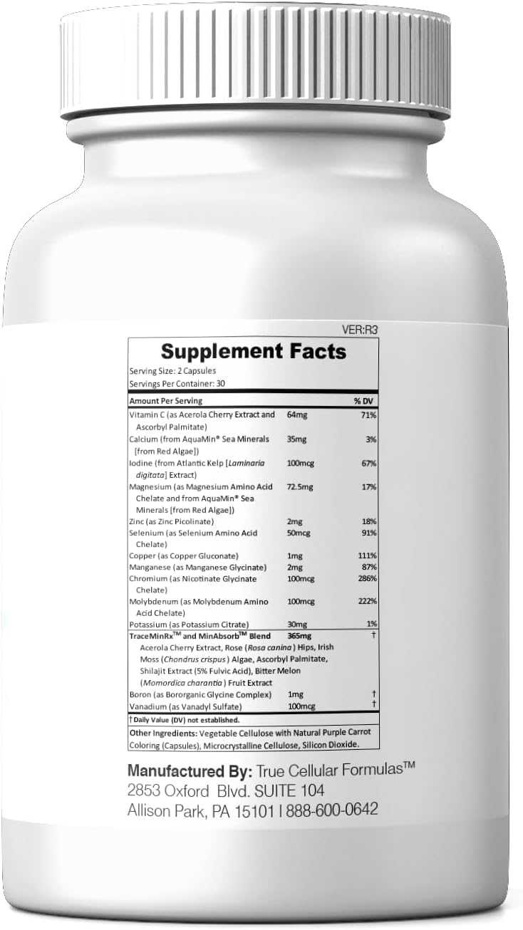 MIN12Absorb™ Essential & Trace Minerals Complex | Vegan, Non-GMO, Soy-Free | 30-Day Supply | Enhanced Cellular Health & Vitality