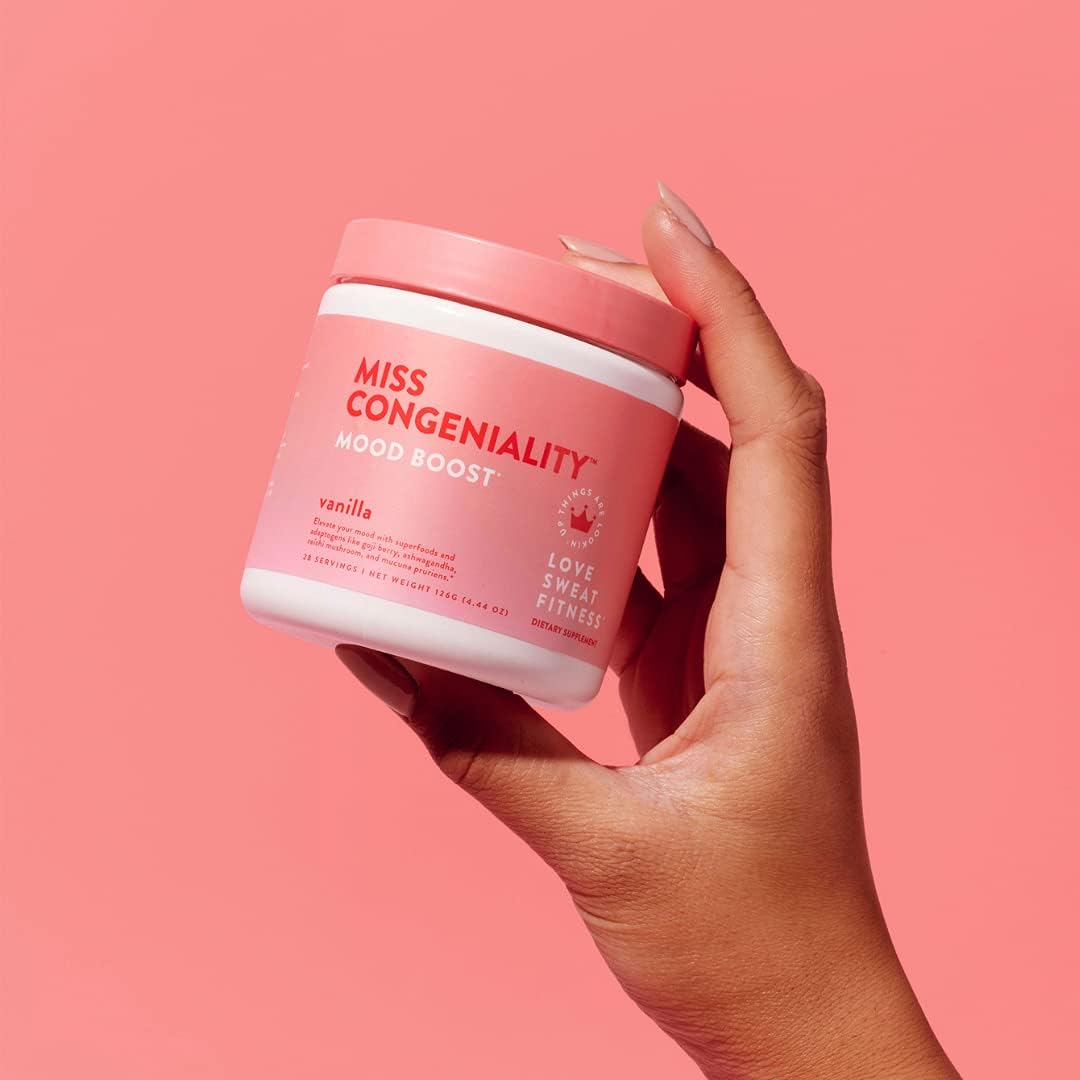 Miss Congeniality Vanilla Mood Boost Powder - Focus, Mood, Stress, Fatigue - Vegan, Gluten-Free, Non-GMO - 28 Servings