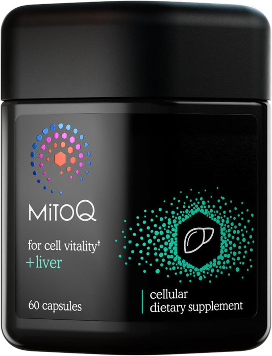 MitoQ +Liver Premium CoQ10 Antioxidant - Supports Liver Health & Metabolism - Boosts Cell Vitality - 60 Capsules
