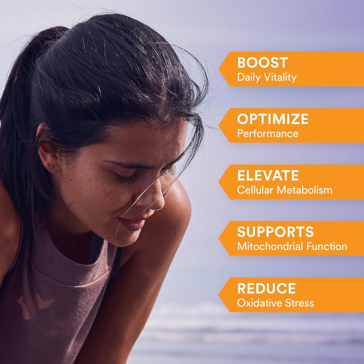 MitoQ Longevity Cellular Water Drink Mix - Orange Flavor - Antioxidant for Cell Energy & Metabolism - 30 Packets