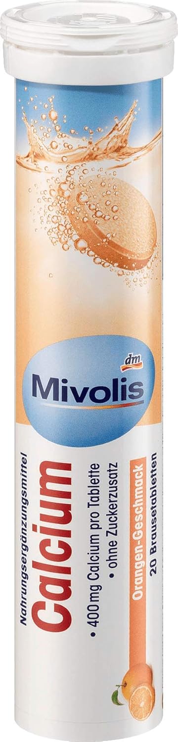Mivolis Calcium Effervescent Tablets - 80 pcs Total - Dietary Supplements Made in Germany