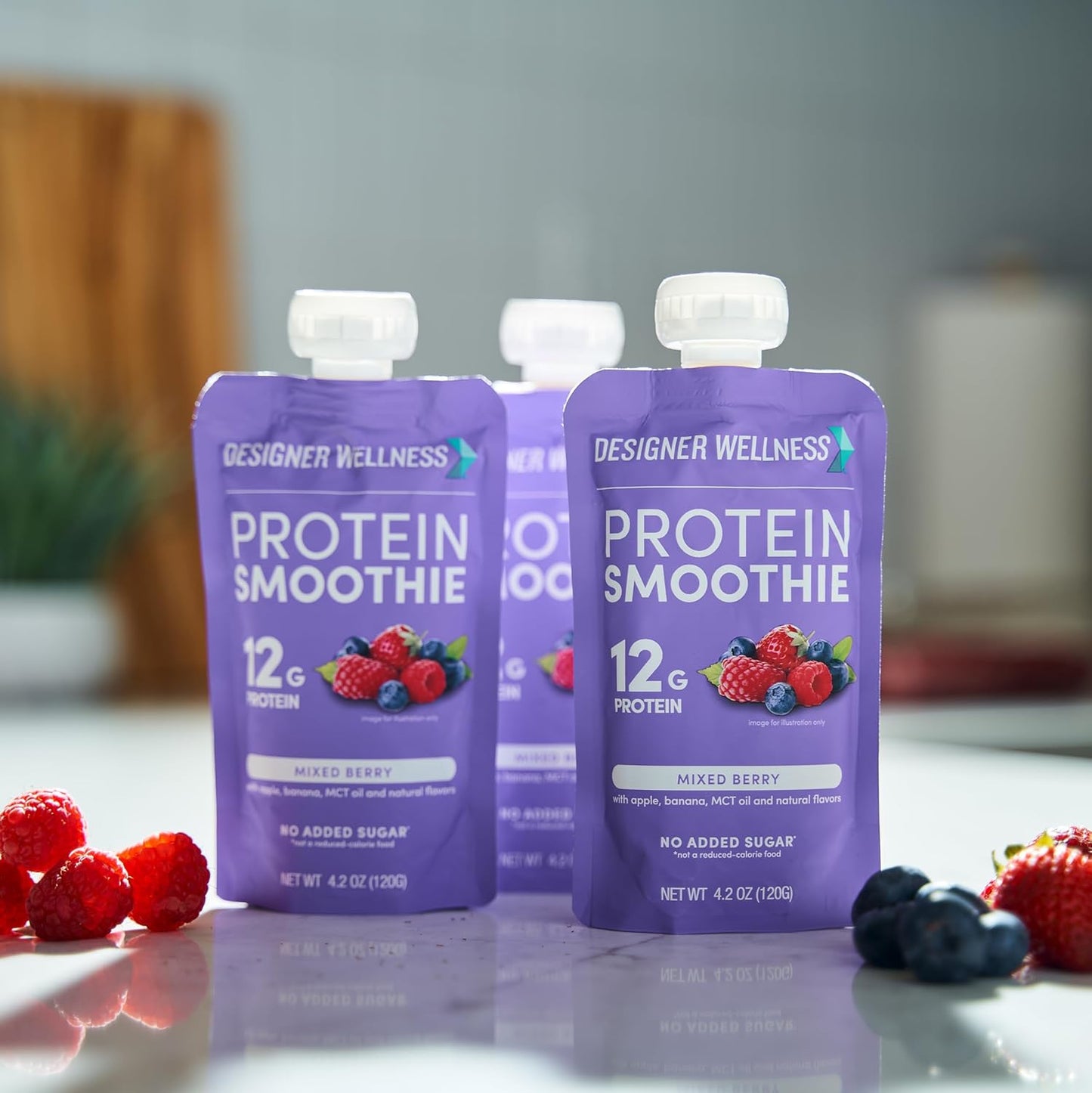 Mixed Berry Designer Wellness Protein Smoothie - 12g Protein, Low Carb, Zero Added Sugar - Gluten-Free, Non-GMO - 12 Count