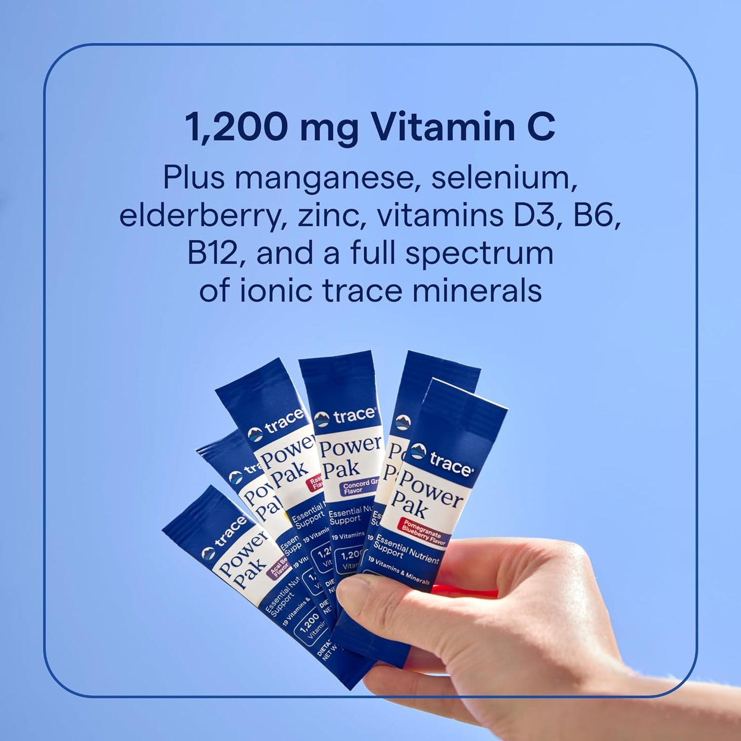 Mixed Berry Electrolyte Powder Packets with Trace Minerals - Boost Immunity & Hydration - 1200 mg Vitamin C, Zinc, Magnesium - 30 Packets