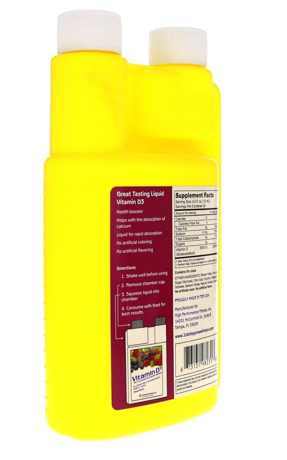 Mixed Berry Liquid Vitamin D3 Energy Supplement - 1st Step Formula