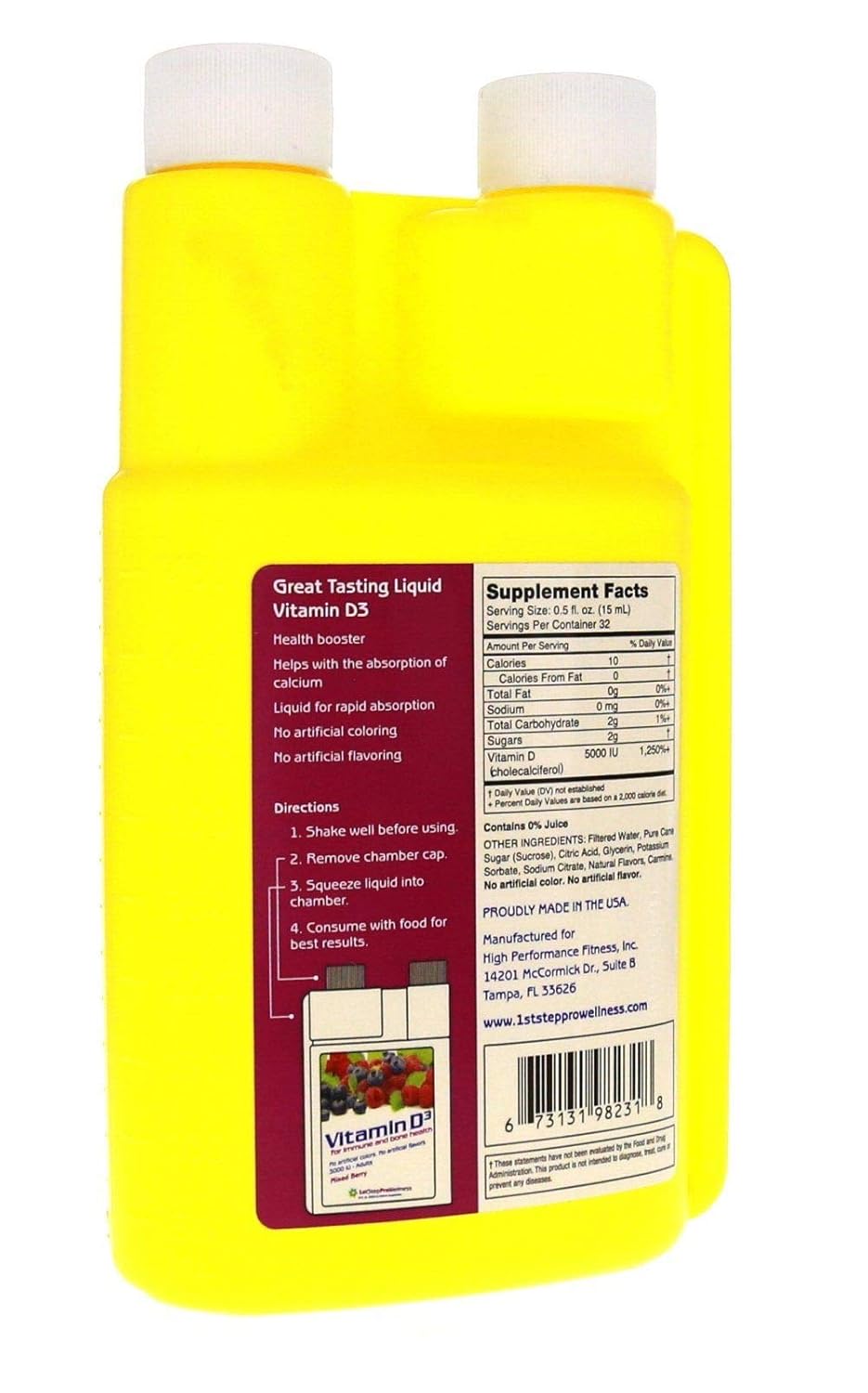 Mixed Berry Liquid Vitamin D3 Energy Supplement - 1st Step Formula