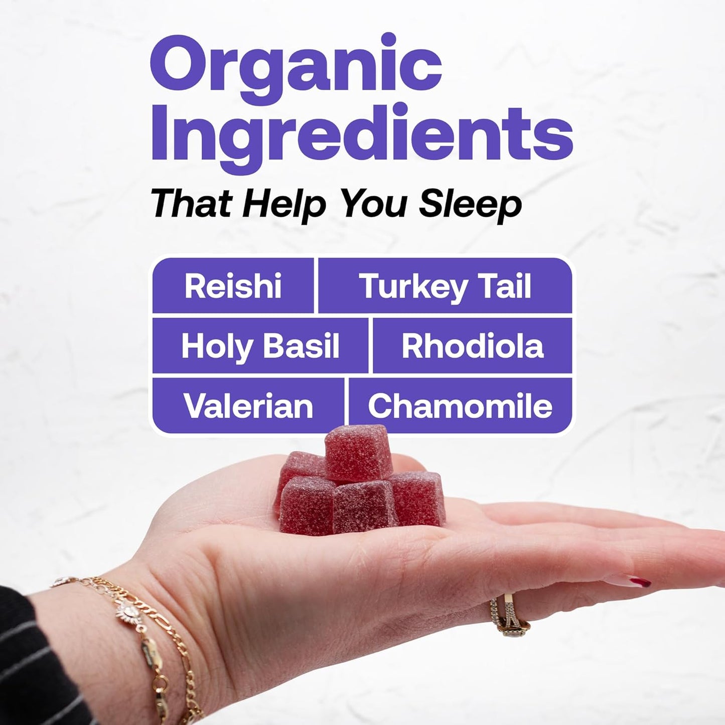 Mixed Berry P.M. Formula Mushroom Gummies for Sleep, Relaxation & Stress Relief - Reishi & Turkey Tail Mushroom Supplement