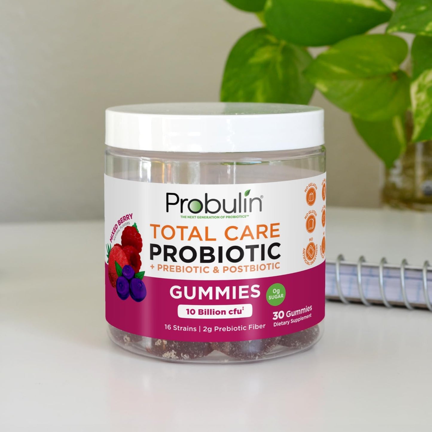 Mixed Berry Probiotic Gummies with Prebiotic & Postbiotic - 30ct