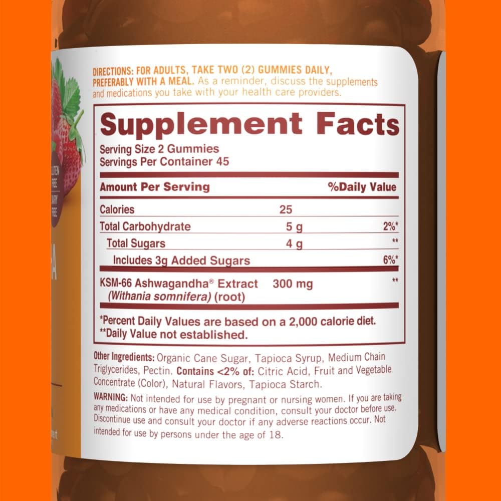 Mixed Berry Sundown Ashwagandha Gummies with 300mg KSM-66 Ashwagandha Extract - 90 Gummies