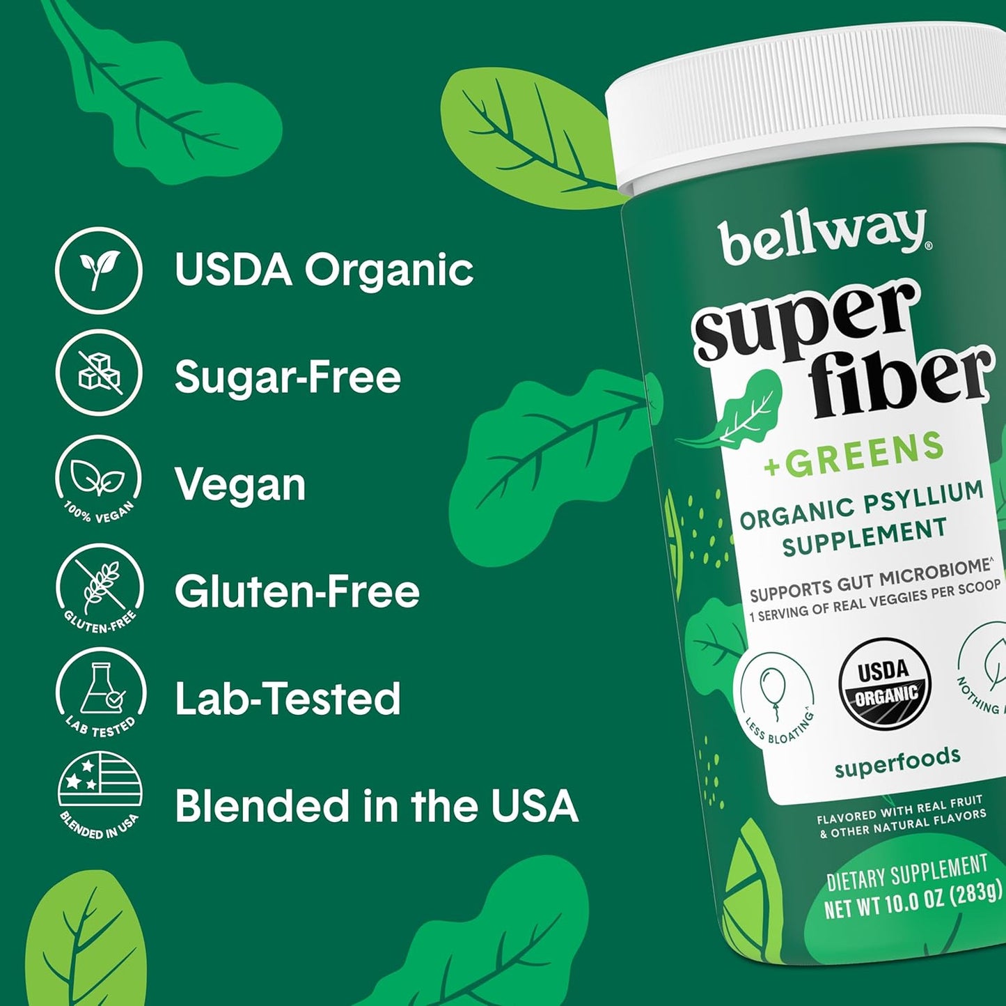 Mixed Berry Super Fiber Powder with Greens for Digestive Health and Immune Support