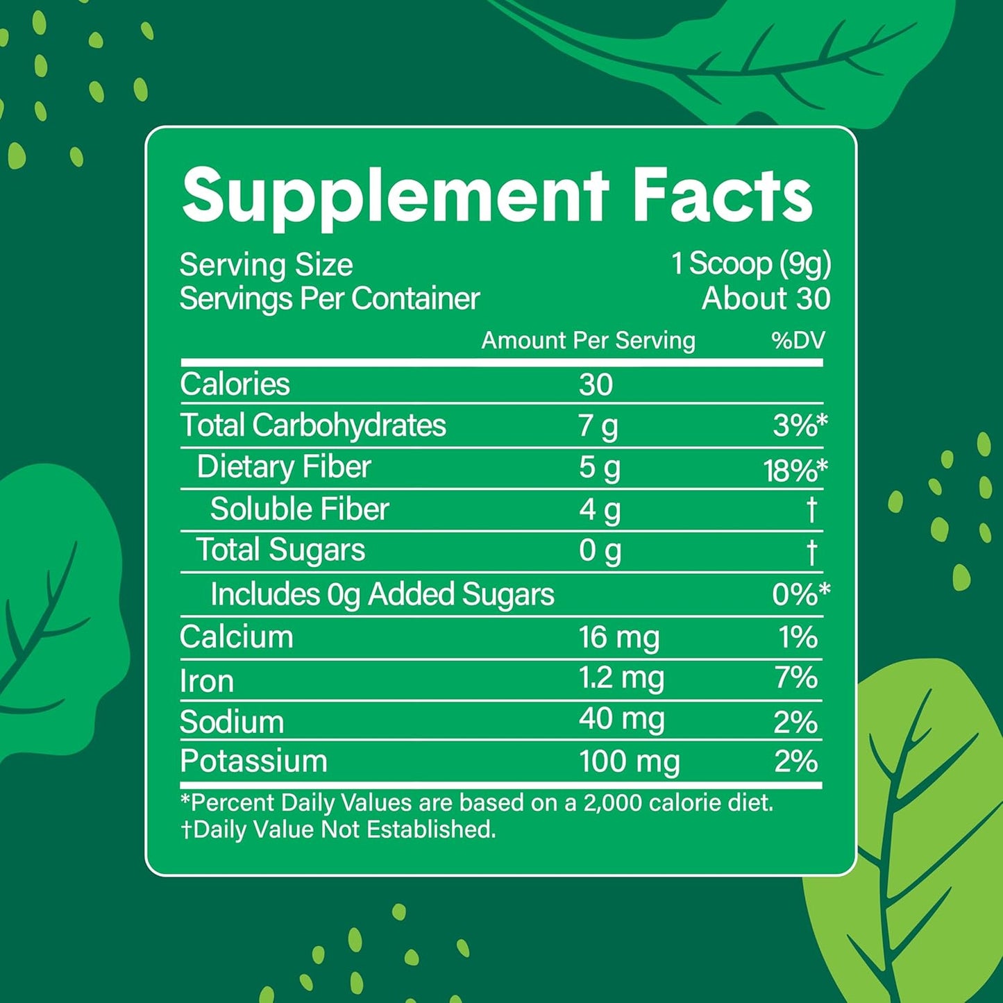 Mixed Berry Super Fiber Powder with Greens for Digestive Health and Immune Support