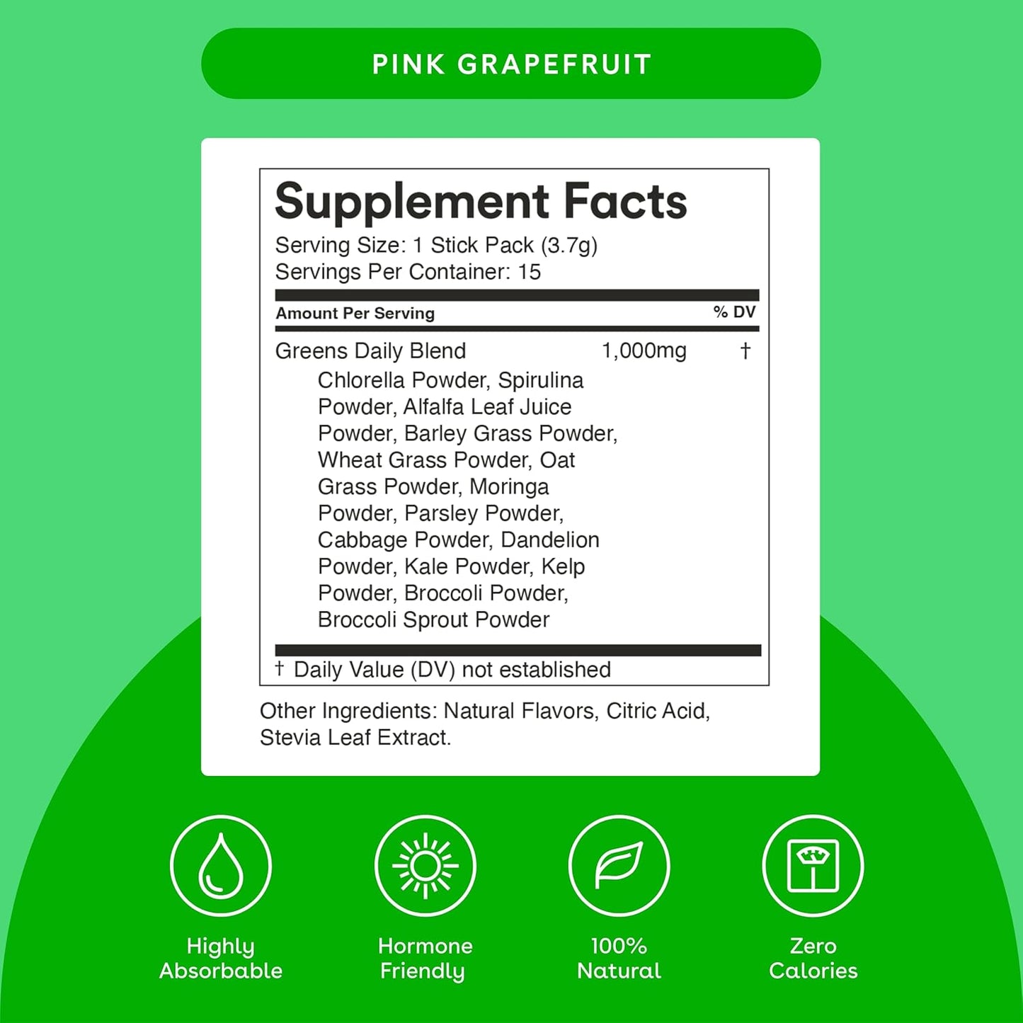 MIXHERS Hergreens: Women's Greens & Veggie Powder with Digestive Enzymes, Kale, & Whole Foods for Heart & Liver Support - 15 Packets