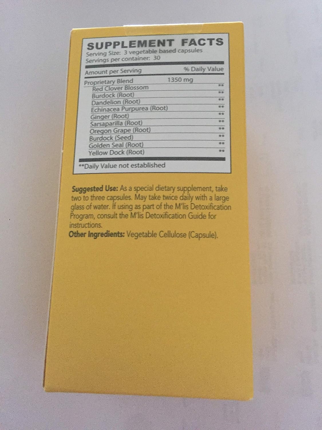 M'lis Detox Body Purifier Capsules - 90 Count Bottle