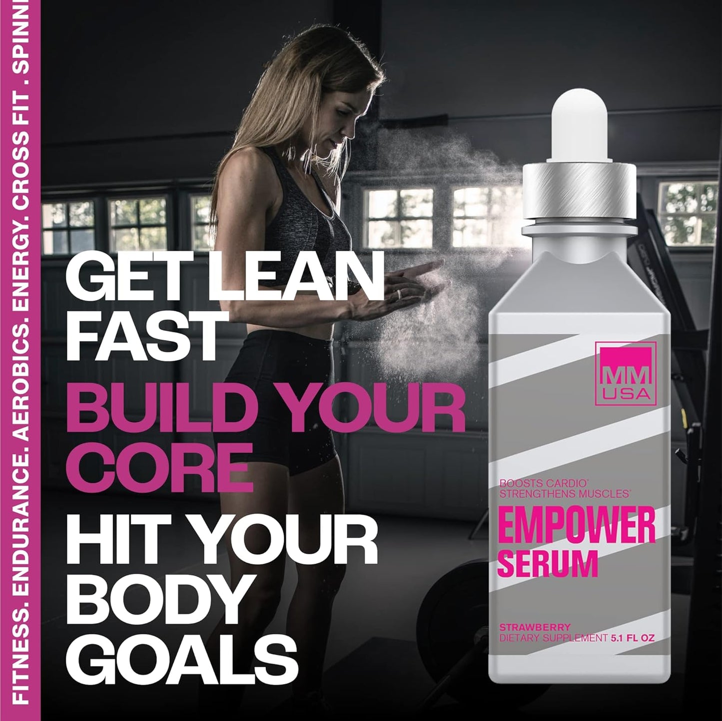 MMUSA Women's Lean Muscle Strength Pre-Workout with Energy Boost - Burn Fat Faster, Strengthen Core, Increase Endurance - Strawberry Flavor